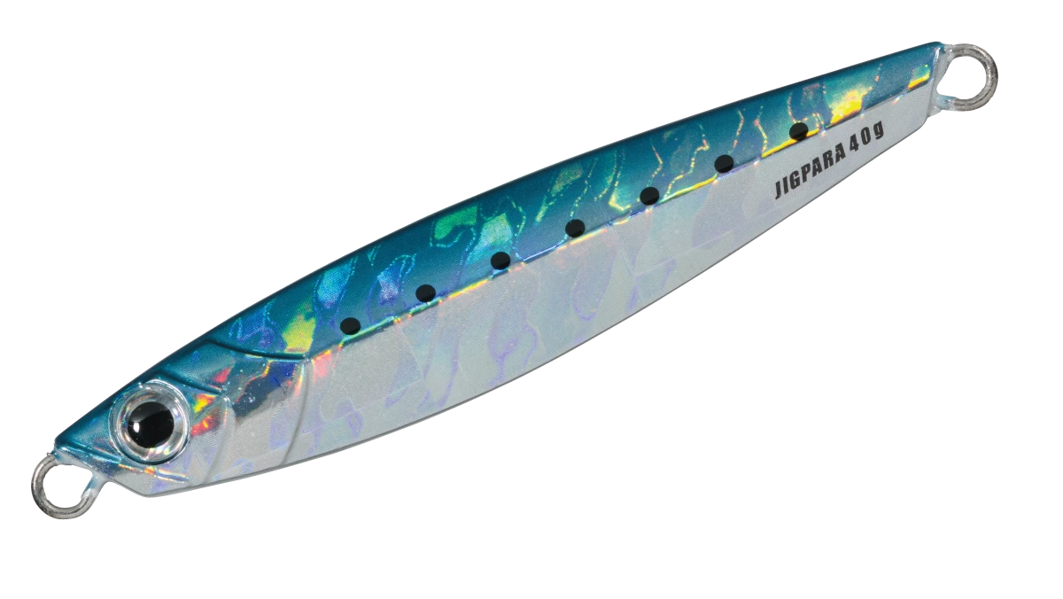 Major craft Jig para Fishing lure with a colorful pattern on a white background