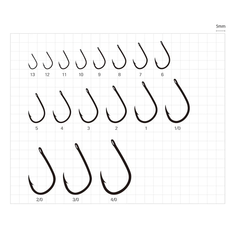 Sasame Iseama Ringed Black Nickel Hooks | Size : #13 - #4/0