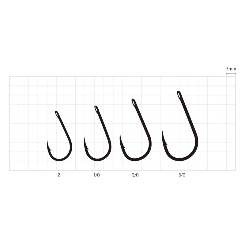 Sasame Yokozuna Ringed Hooks – Black Nickel Finish (Made in Japan)