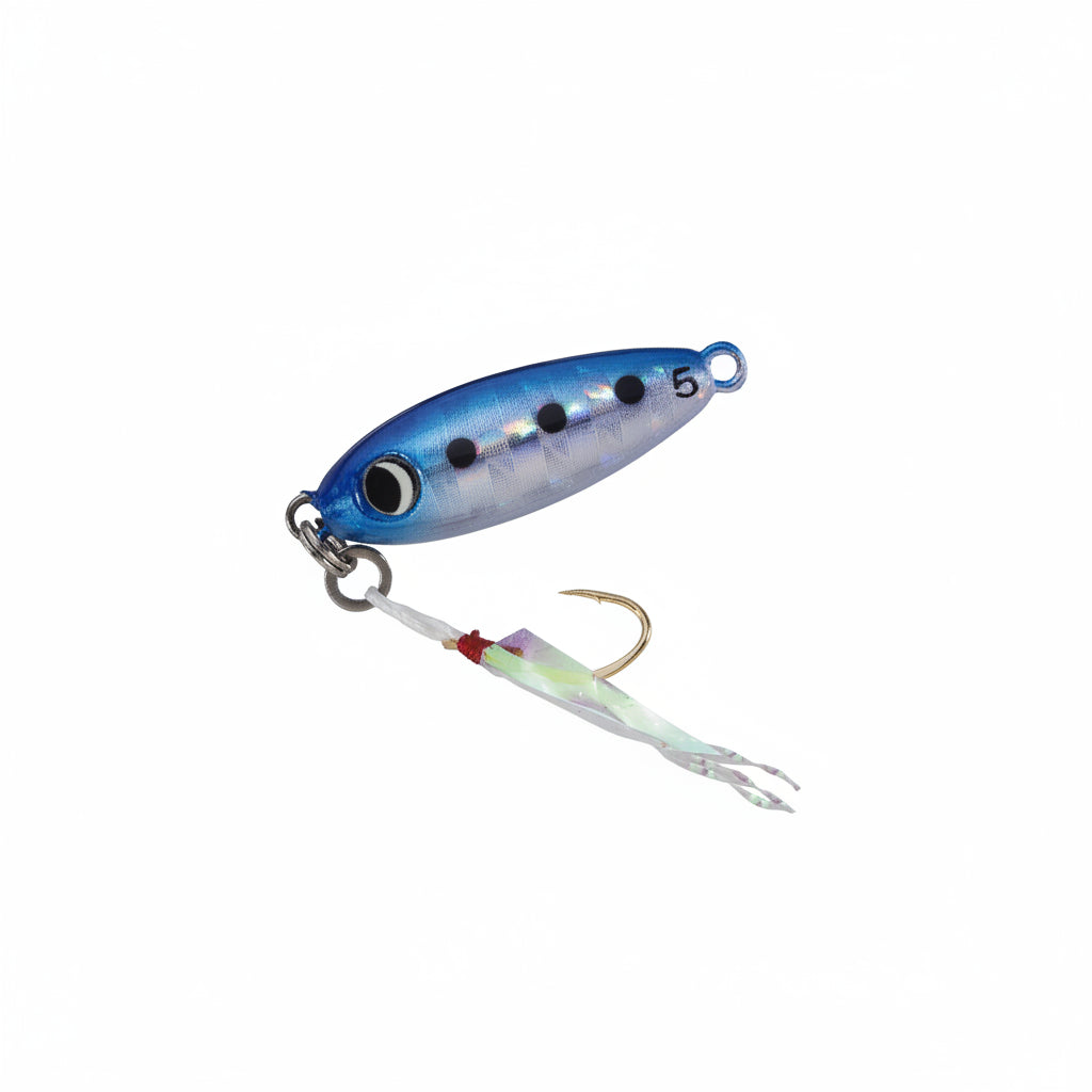  major craft Blue fishing lure with a hook on a white background