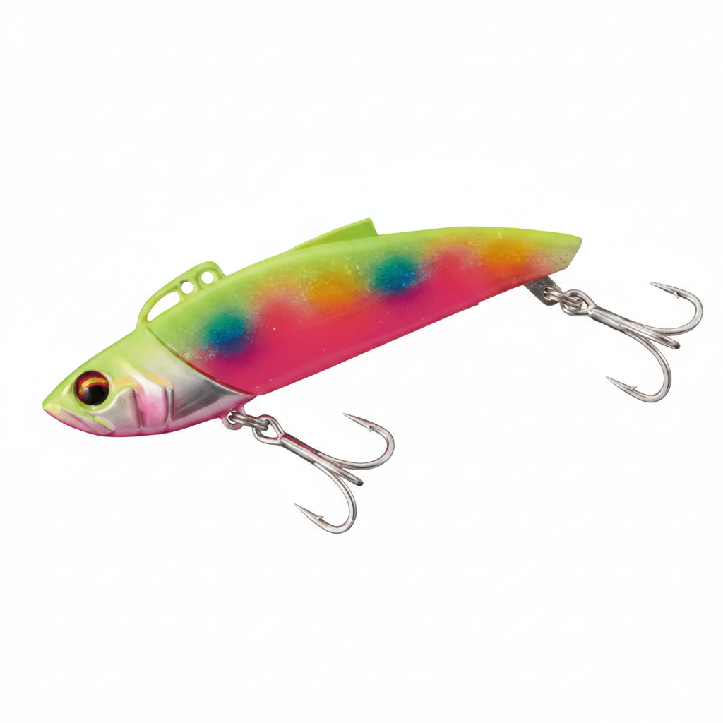 Colorful fishing lure with a white background major craft
