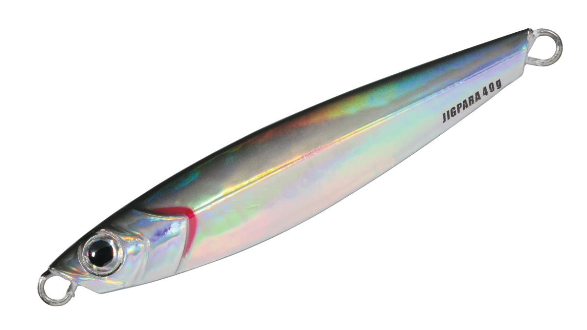 Major craft Jig para Metallic fishing lure with 'Jigpara' branding on a white background
