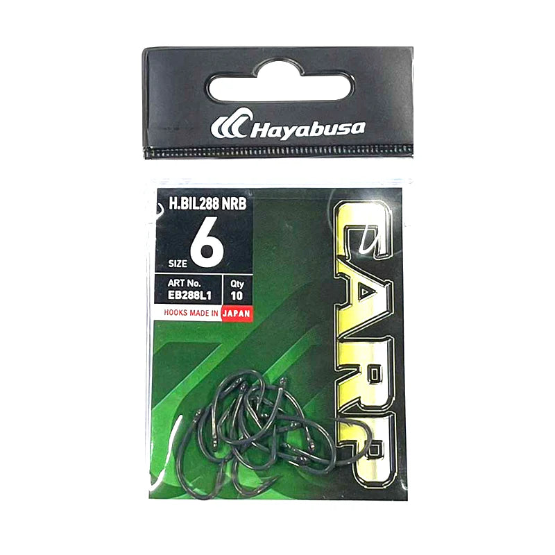Hayabusa Carp Fishing Hook- H.BIL288 NRB  | Size : #6 | 10pcs/pkt
