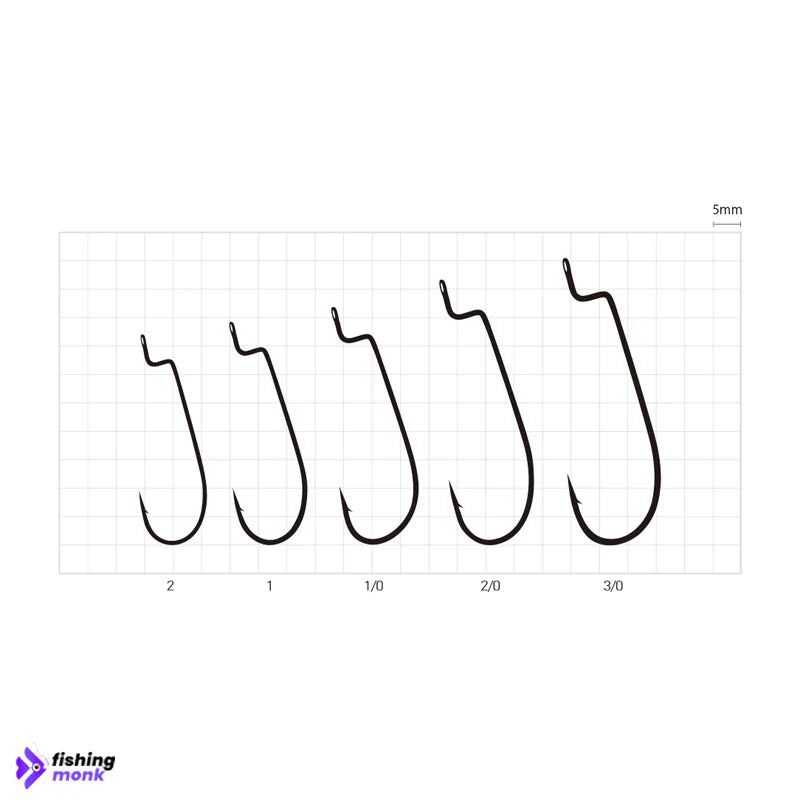 Sasame Worm F- 950 Black Nickel Hooks | Size: #3/0 - #2