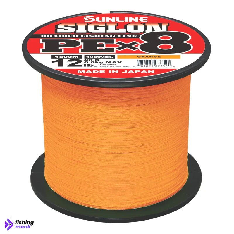Sunline Siglon PE X8 braided fishing line spool in vivid color